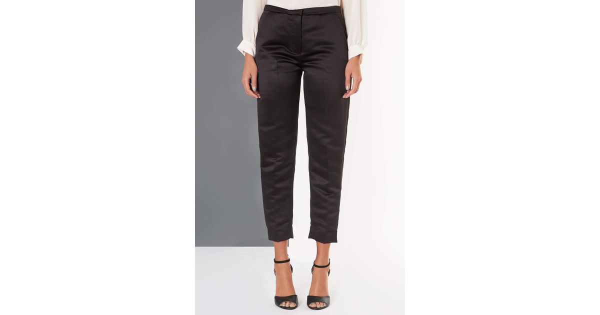 Satin Trousers in Black Lyst