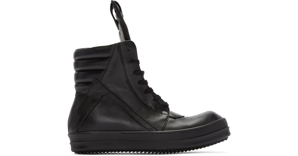 rick owens black geobasket