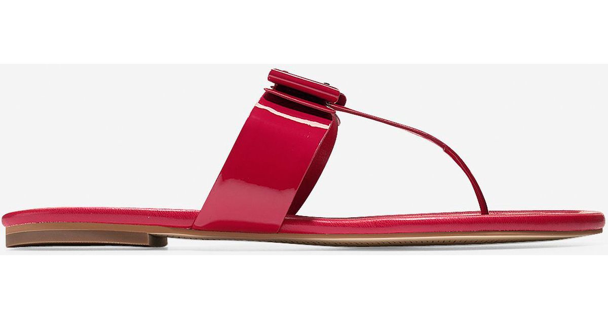 Cole haan Tali  Bow Flat  Sandal  in Red Lyst