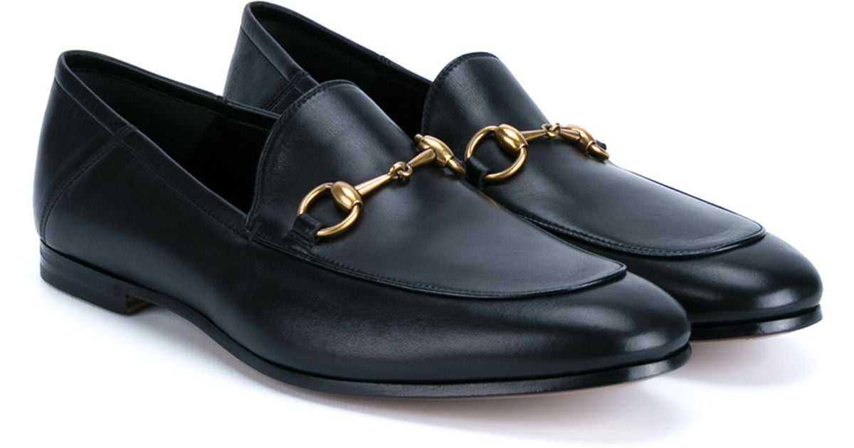 gucci leather horsebit loafer with web