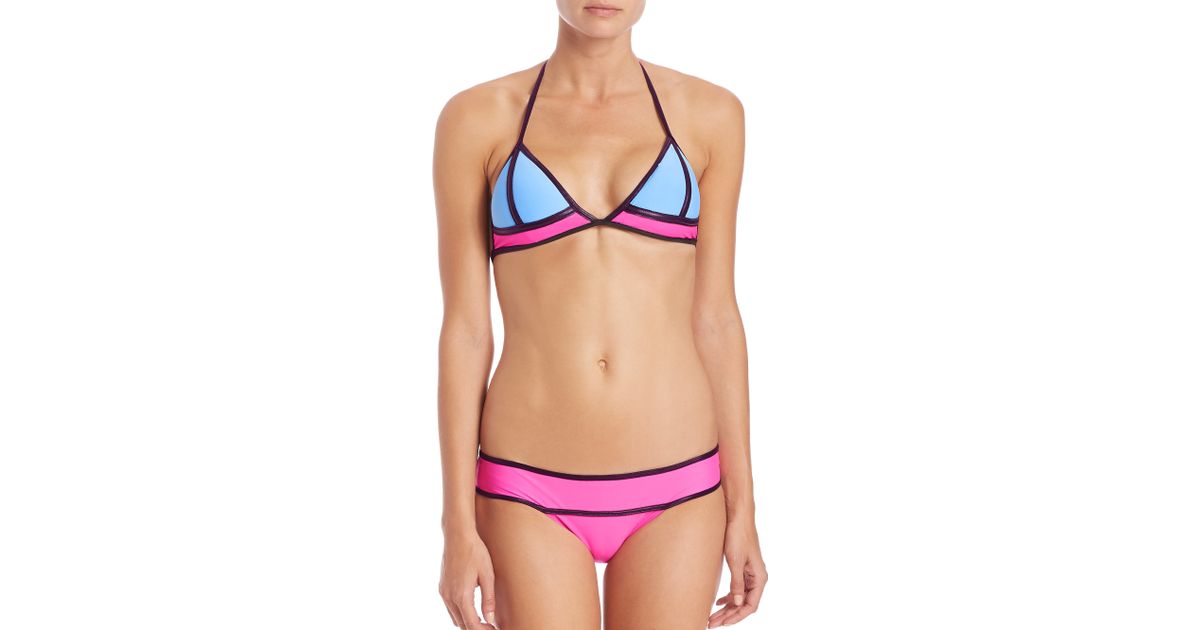 Colorblock triangle bikini top Clearance