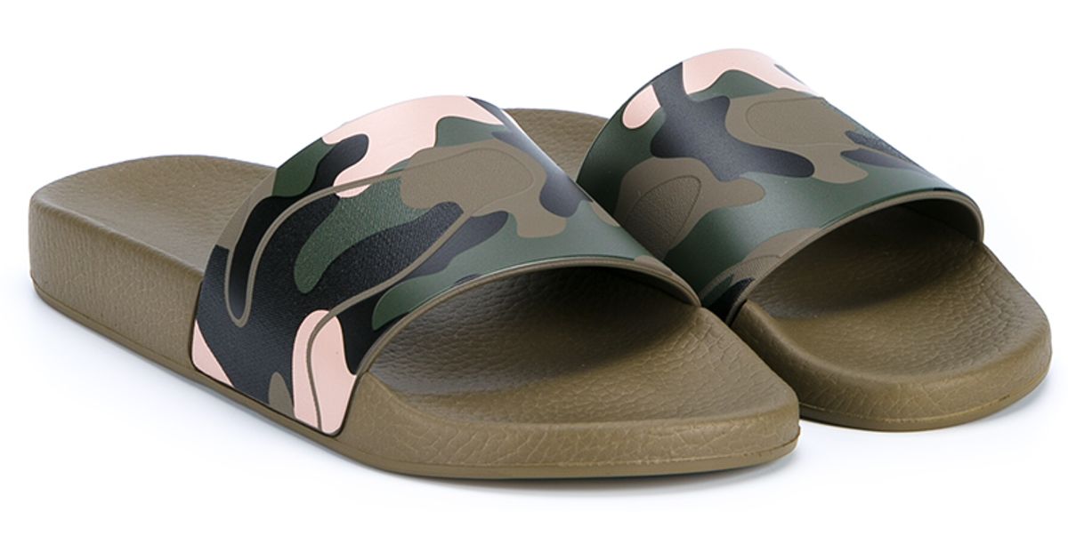 camouflage slide sandals