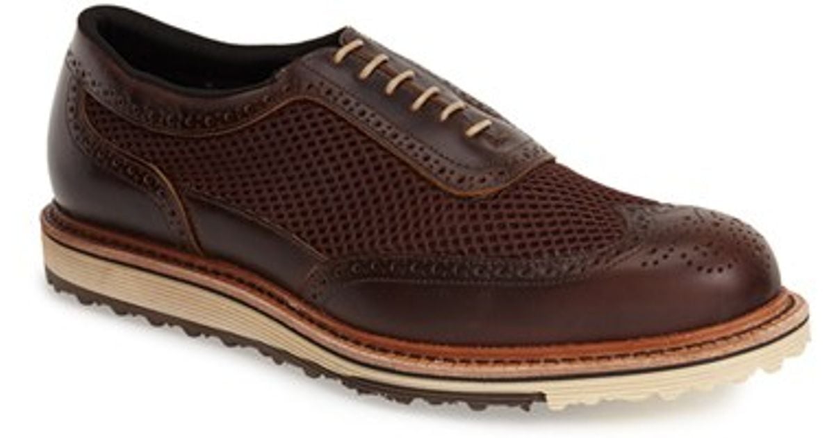 Allen Edmonds 'jack Nicklaus Anaconda' Wingtip Golf Shoe in Brown for