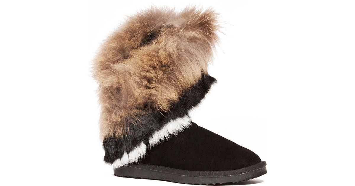 Cape Robbin Fur Giselle Boots in Black 
