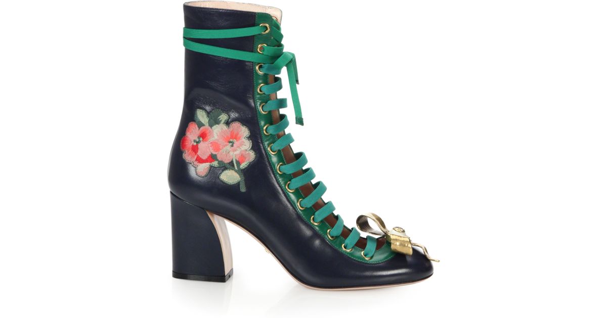 gucci lace up booties