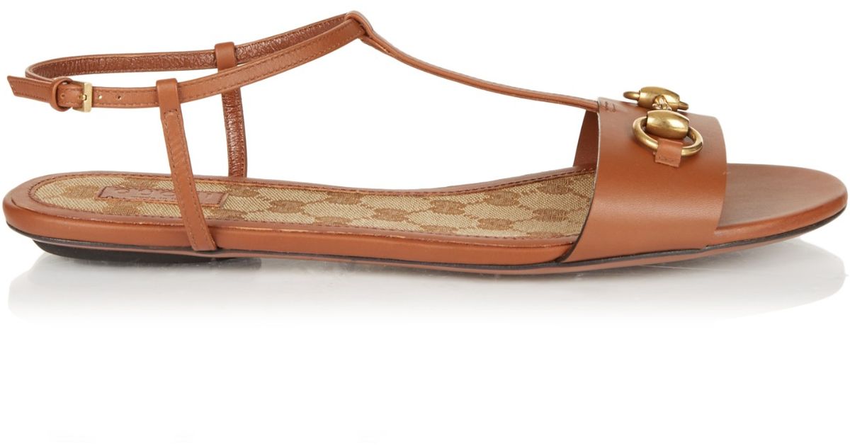 gucci brown leather sandals