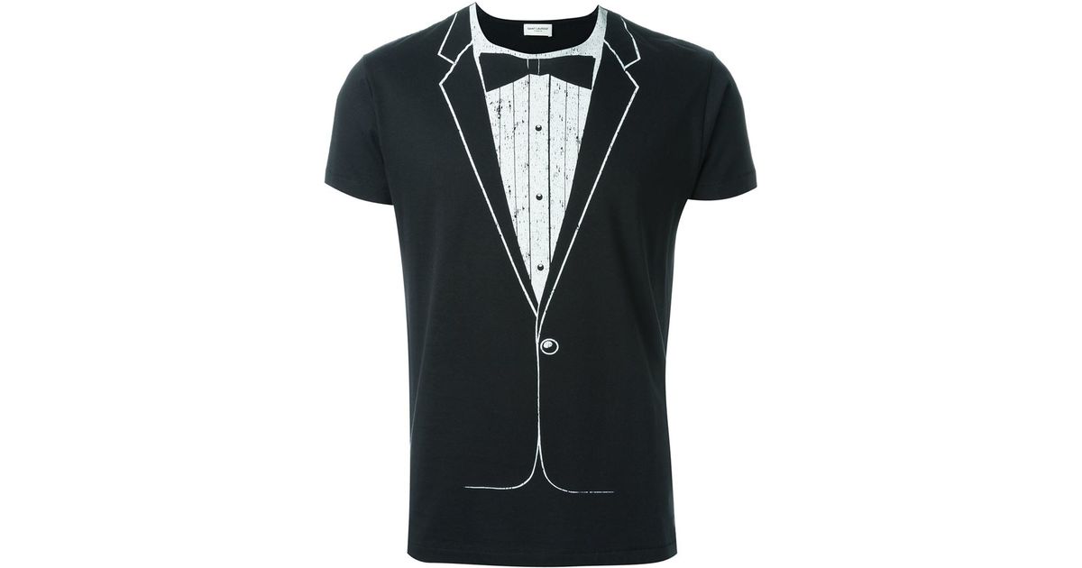 shirt with tuxedo print