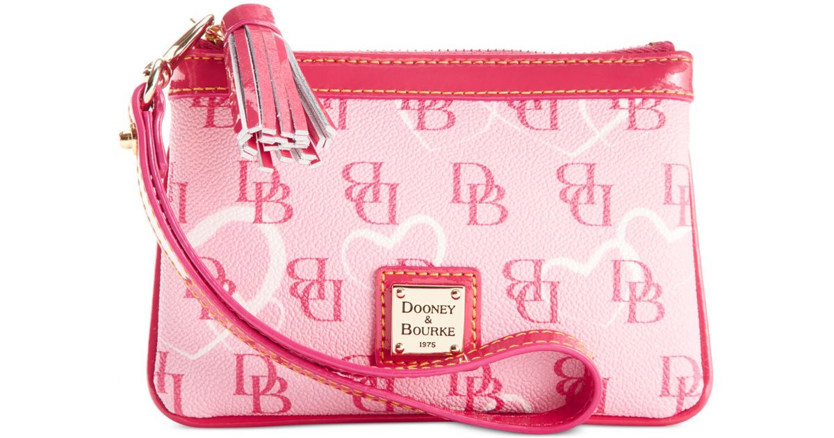 Dooney Bourke Signature Hearts Medium Wristlet in Pink Lyst