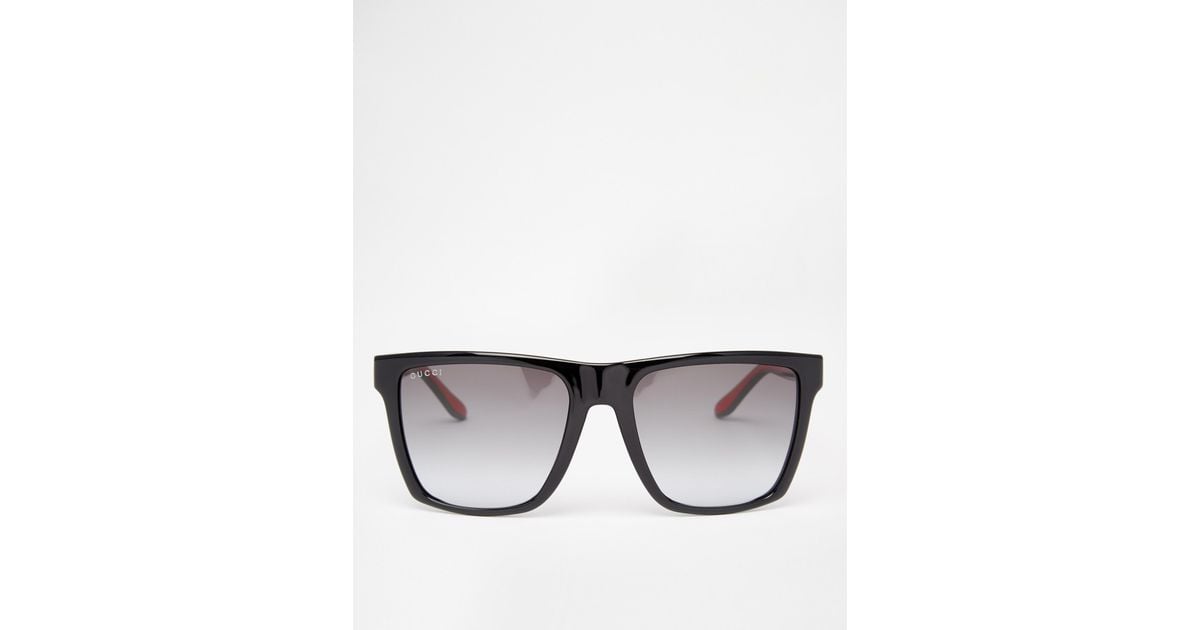 Gucci Wayfarer Style Sunglasses in Black for Men Lyst