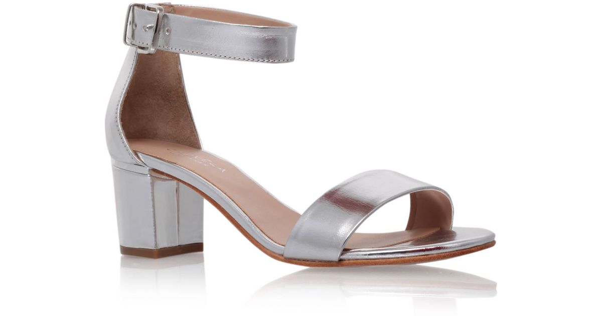 carvela silver flat sandals
