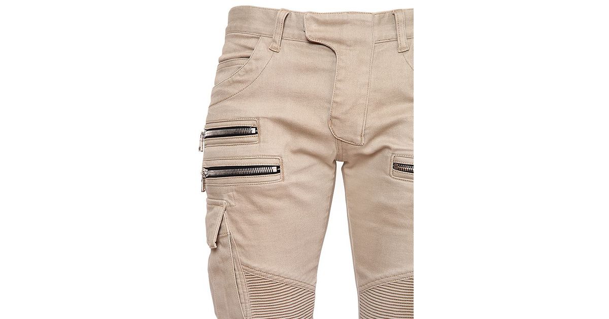 balmain cargo biker jeans