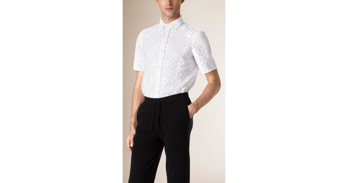 burberry lace shirt mens