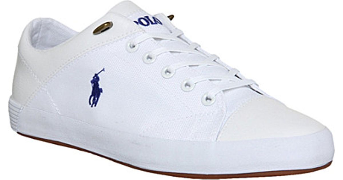 mens white leather ralph lauren trainers
