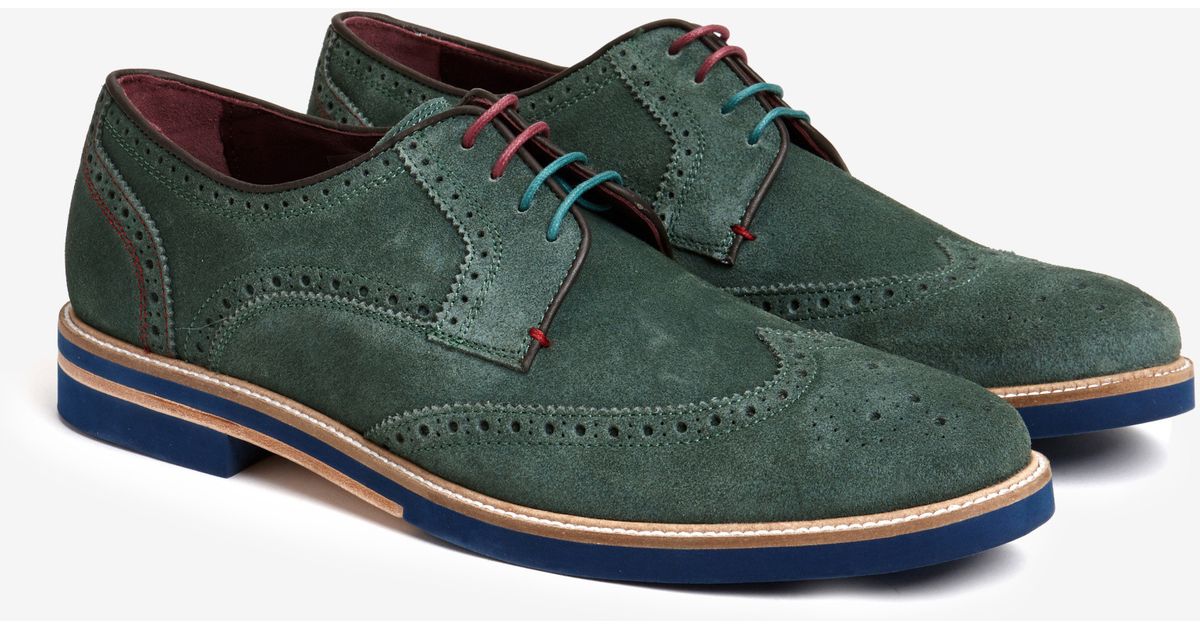 Ted Baker Suede Wingtip Derby Brogues 