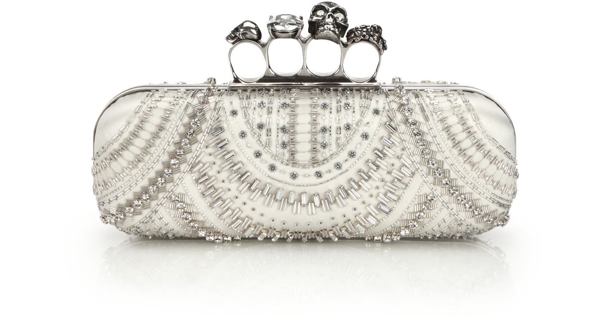 alexander mcqueen white clutch