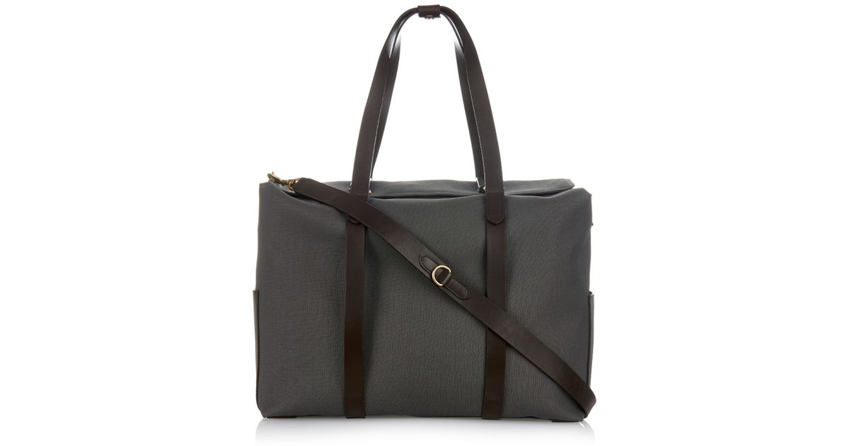 Mismo Gray M S Mega Tote Canvas And Leather Bag For Men Mismo Gray M S Mega Tote Canvas And Leather Bag For Men