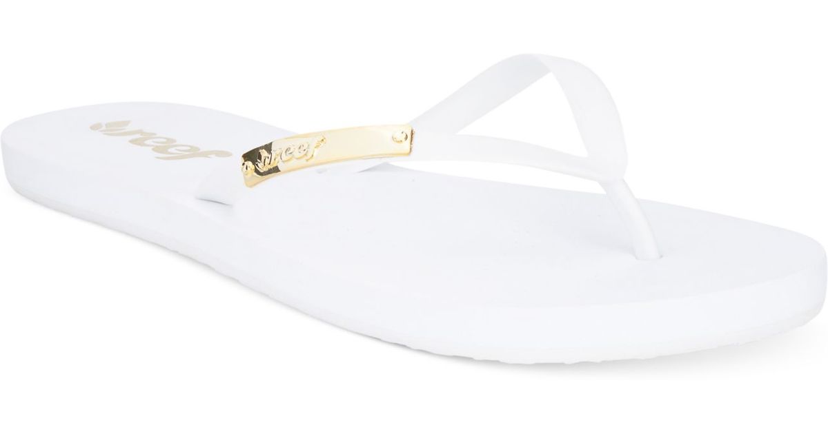 reef white flip flops