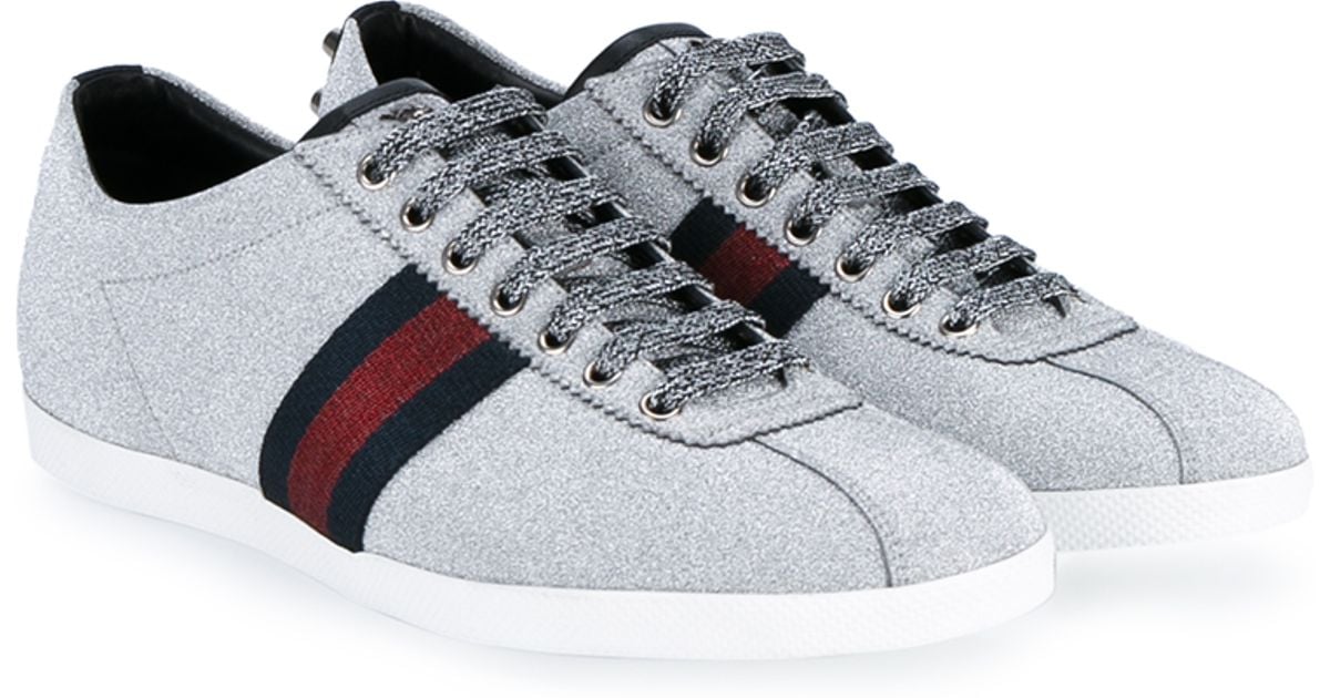 silver gucci trainers