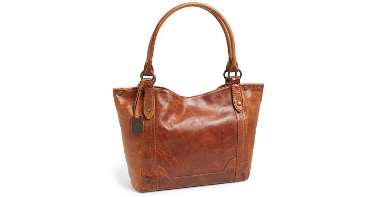 Frye &#39;melissa&#39; Washed Leather Tote in Brown (cognac) | Lyst