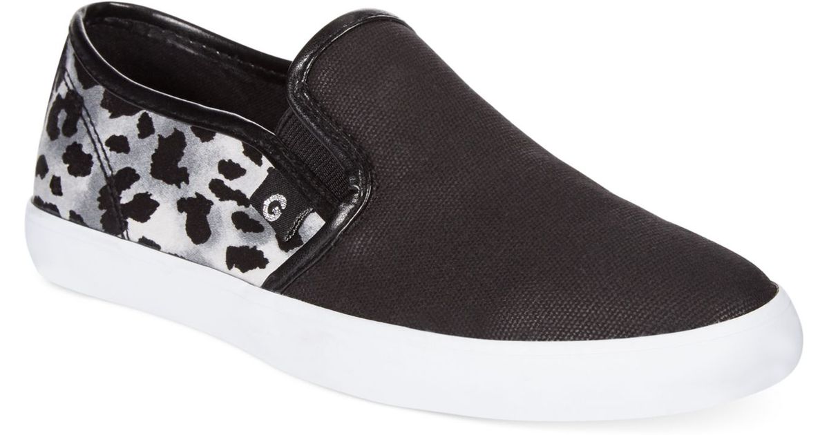 g by guess malden slip on sneaker leopard