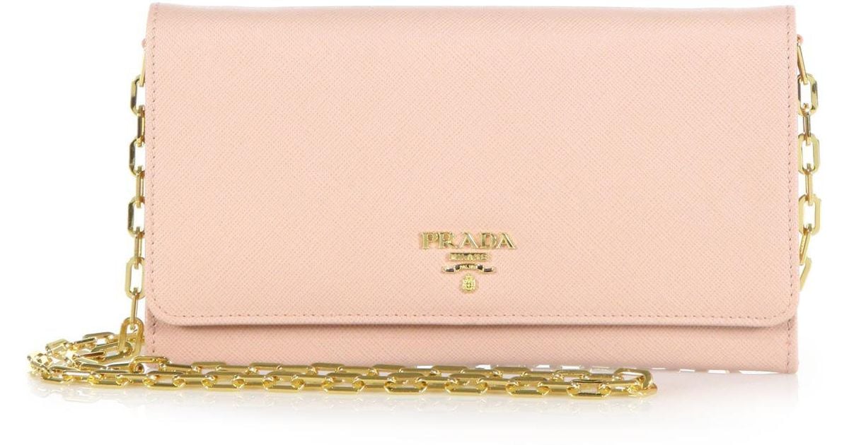 prada wallet on chain pink