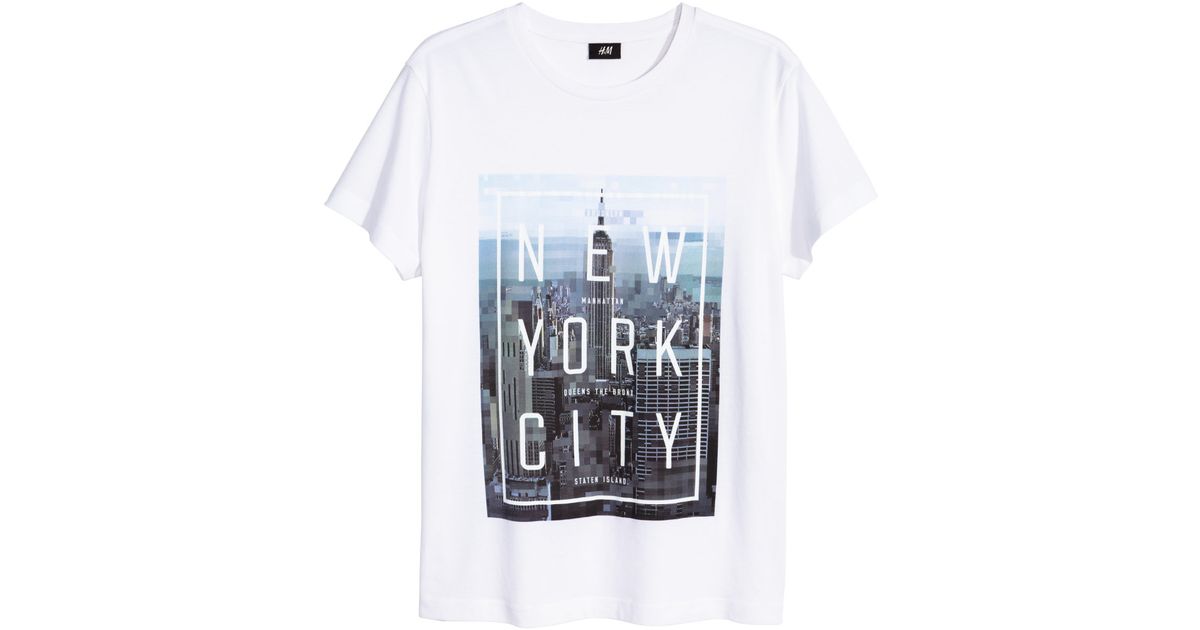 H\u0026M T-shirt With A Print in White for 