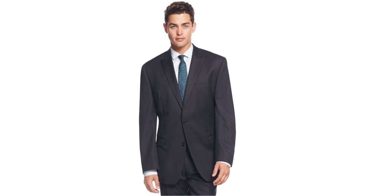 calvin klein black slim fit suit