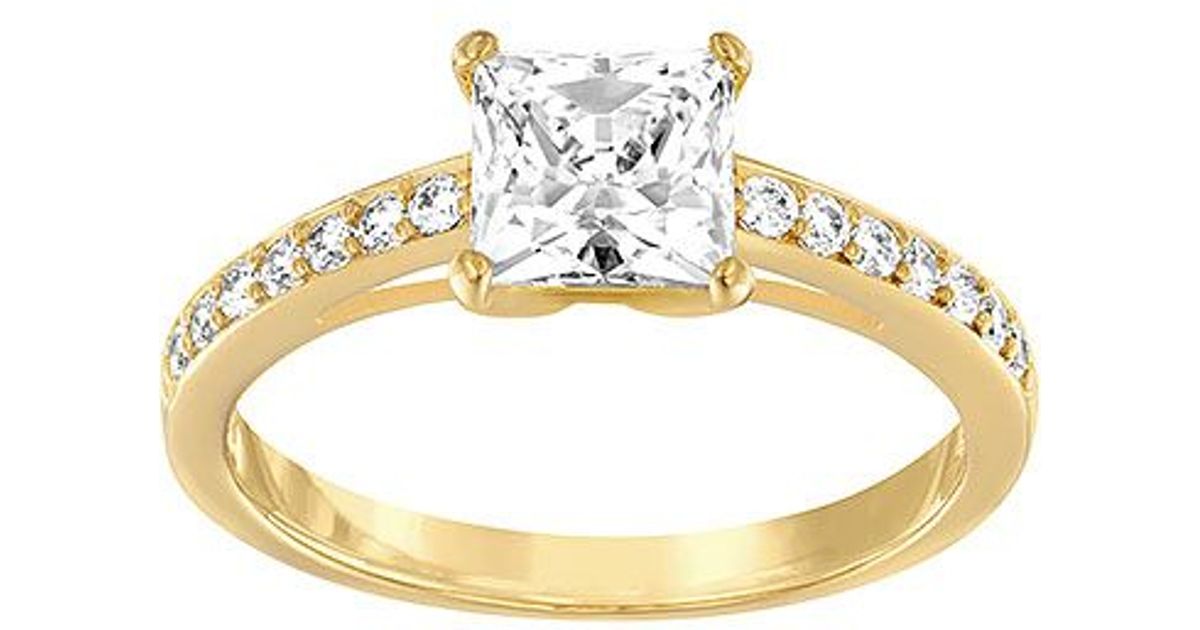 swarovski attract square ring in metallic lyst swarovski attract square ring in metallic lyst