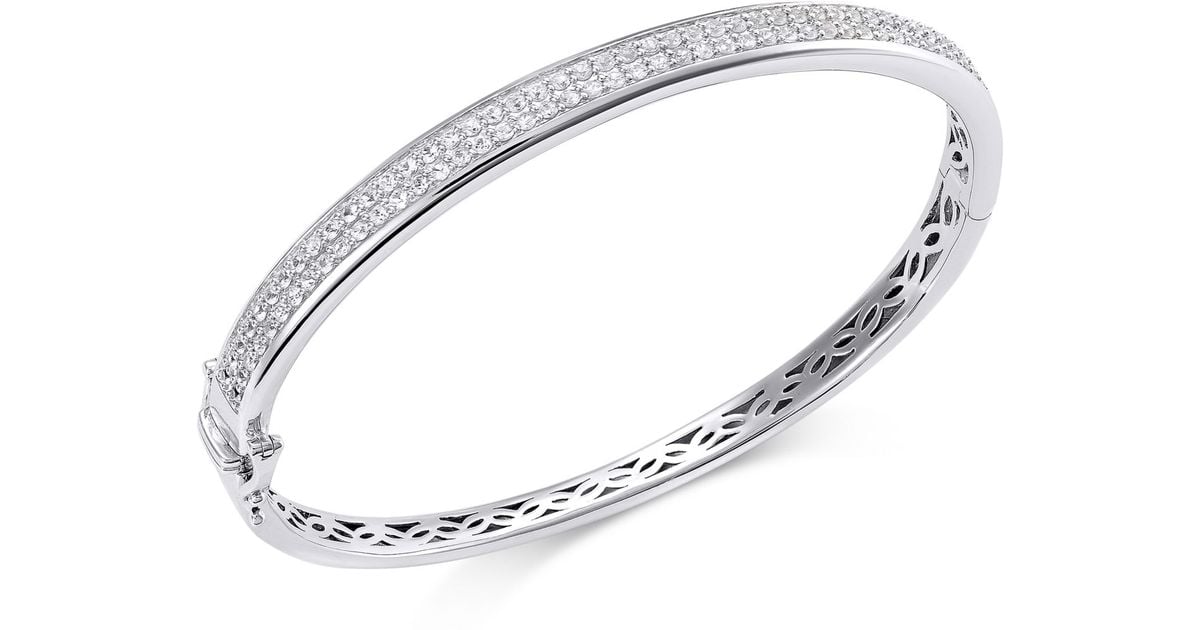 Macy's White Sapphire Bangle Bracelet In Sterling Silver (2 Ct. T.w ...