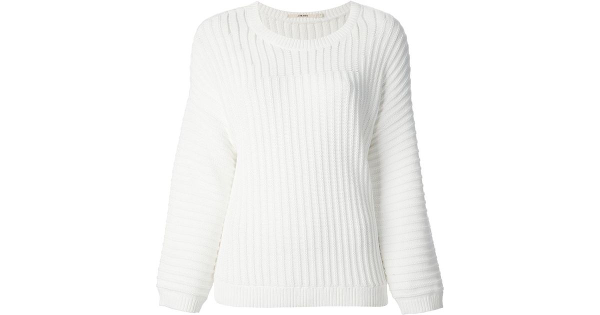 J Brand Thick Ribbed Sweater in White 