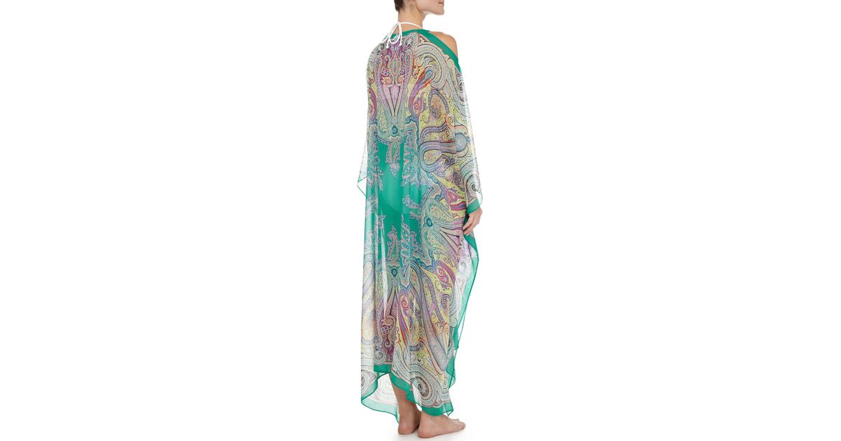 sheer long caftan cover up