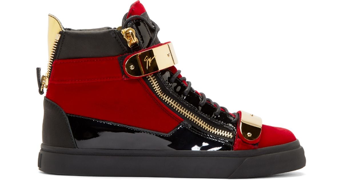 Zanotti Red Velvet Sneakers for Men Lyst