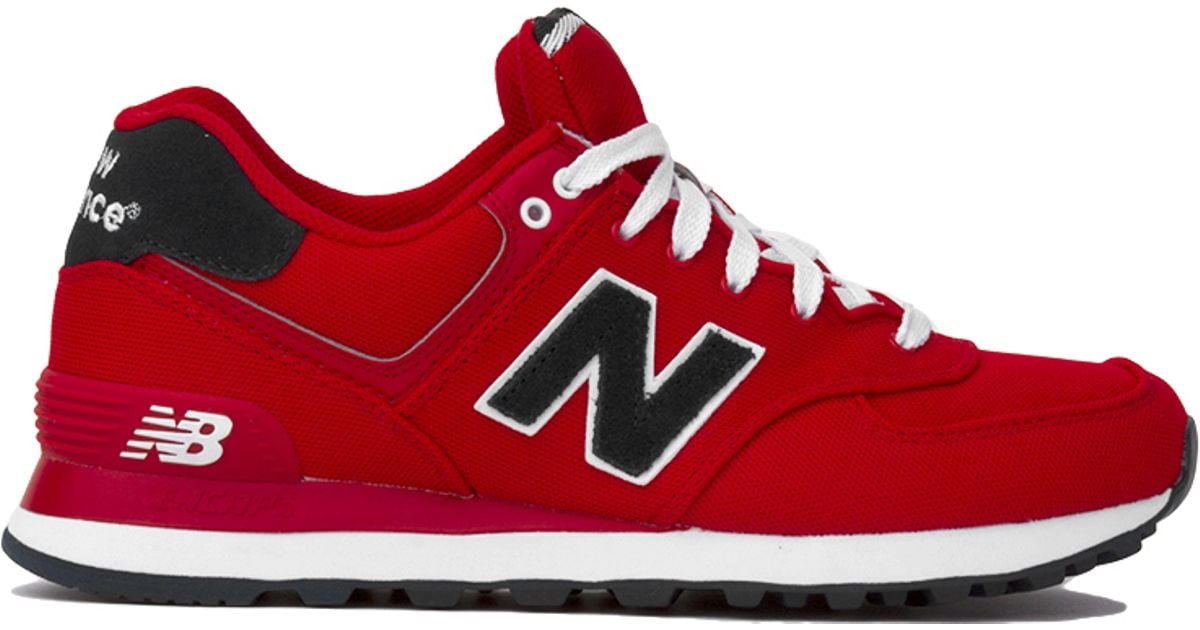 New Balance Woven 574 Sneakers In Red | Lyst
