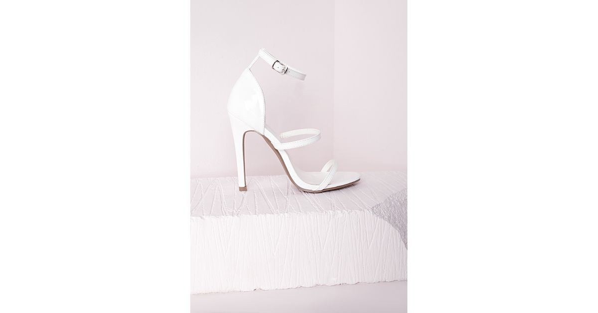 white three strap heels