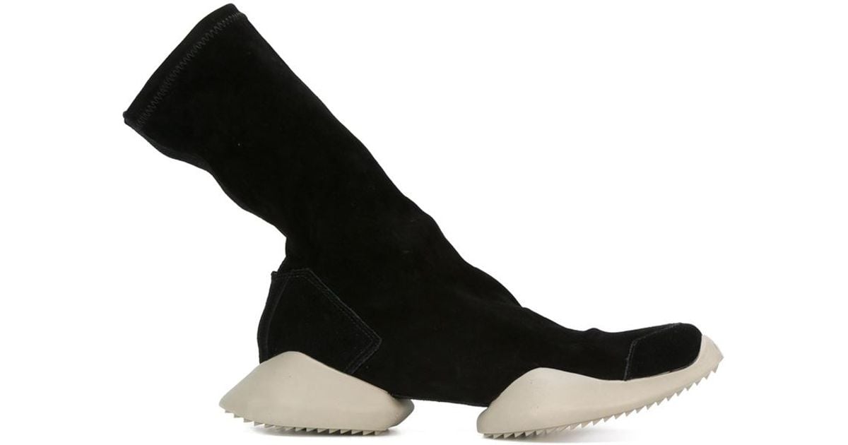 Rick Owens Suede X Adidas 'tech Runner' Boots in Black | Lyst