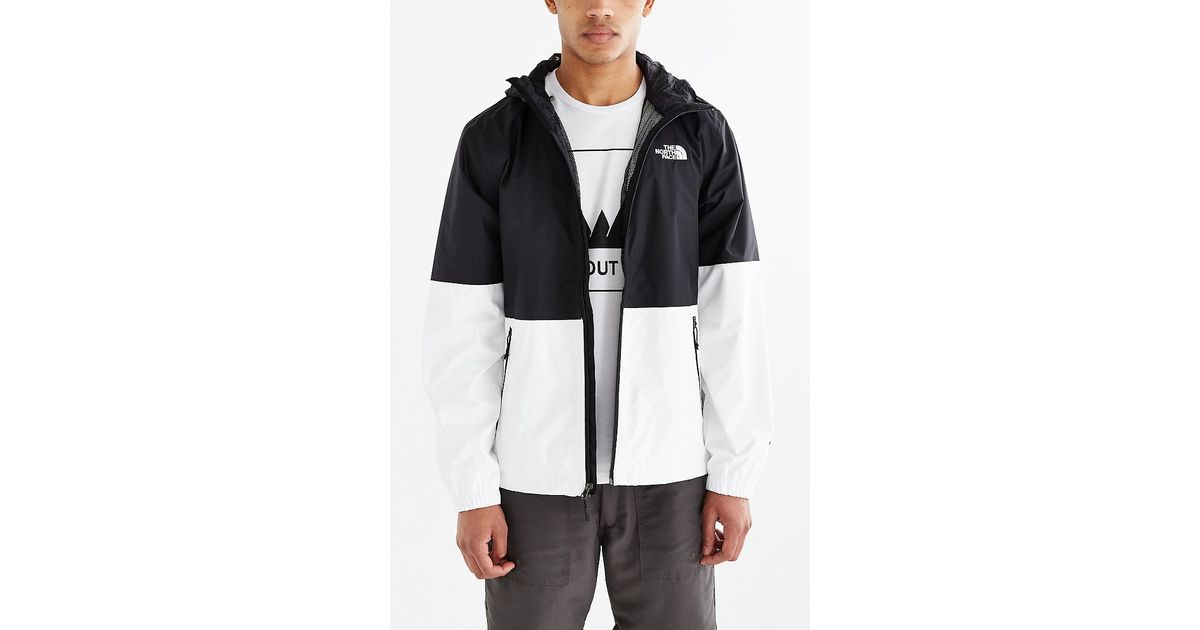 north face black and white coat