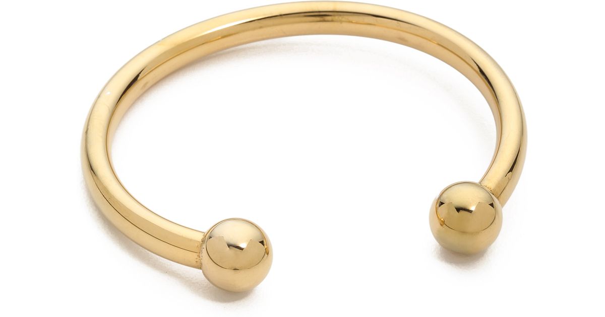 Fallon Shalom Ball Cuff Bracelet Gold in Metallic - Lyst