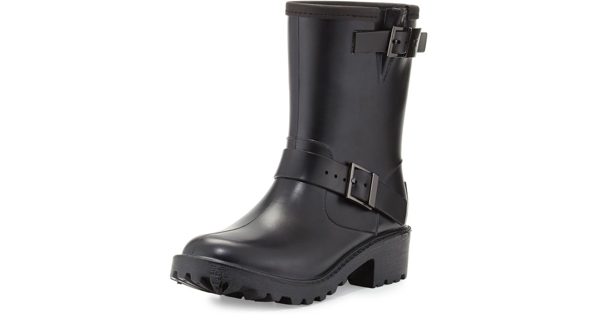 michael kors short black rain boots