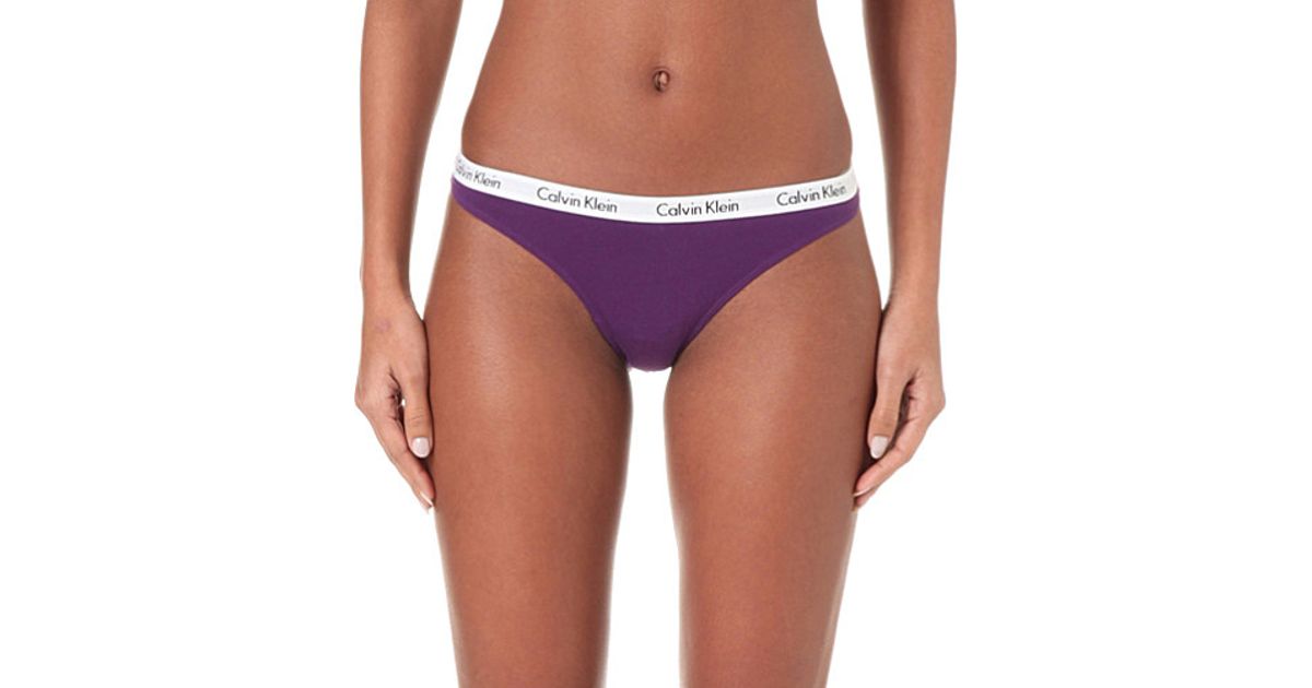 purple calvin klein thong