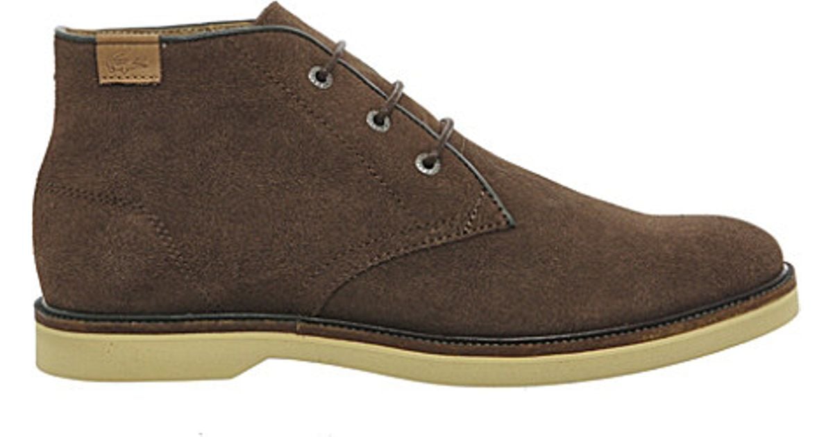Lacoste Sherbrooke Suede Boots in Brown 