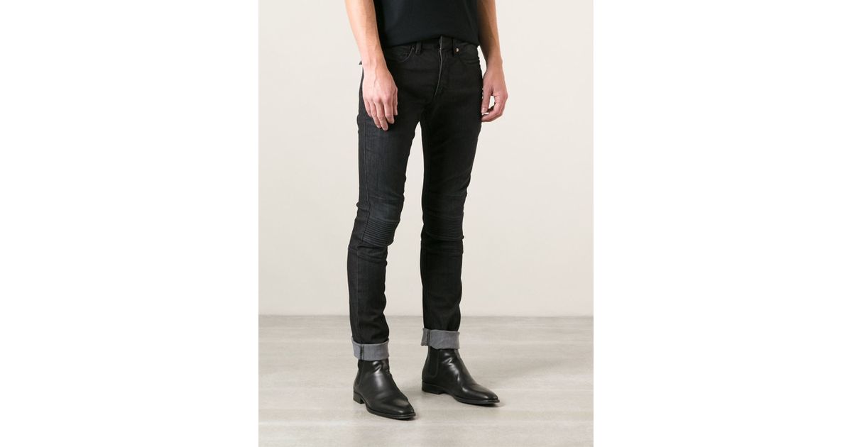 Neil Barrett Padded Knee Skinny Jeans in Black for Men | Lyst