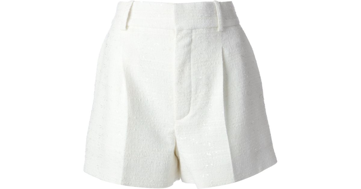 Nº21 belted pleated shorts - White