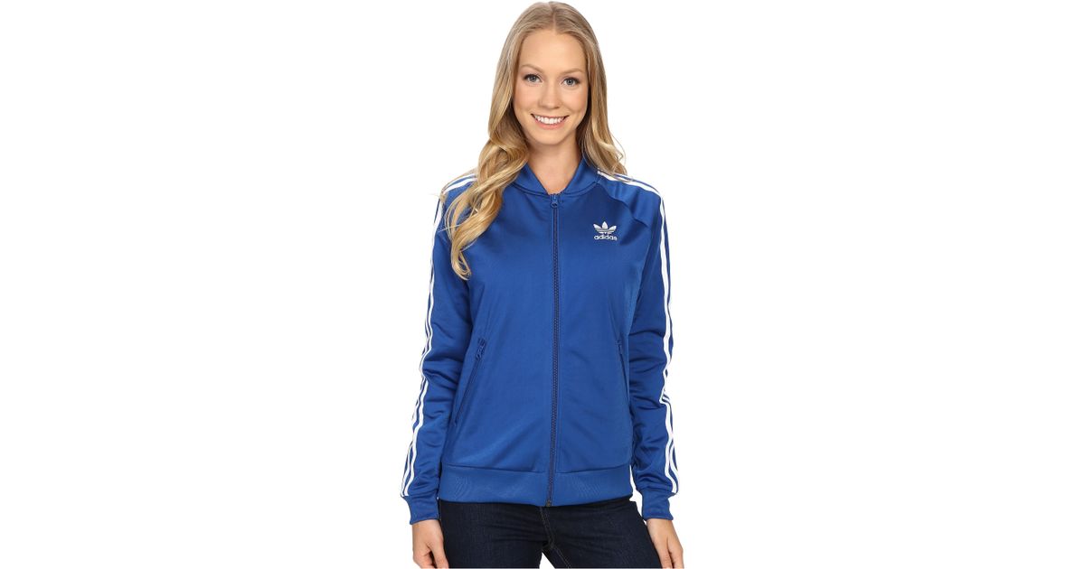 adidas Originals Synthetic Supergirl Track Top in Blue | Lyst