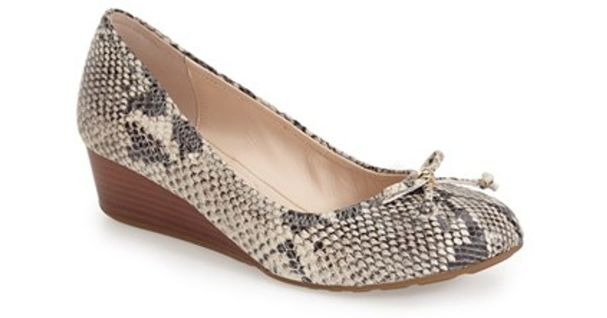 cole haan tali bow wedge in multicolor lyst cole haan tali bow wedge in multicolor lyst