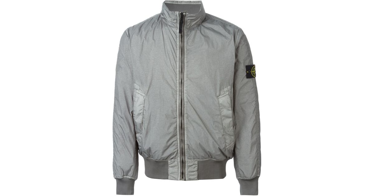 Stone Island Padded Bomber Jacket in Grey (Gray) for Men | Lyst