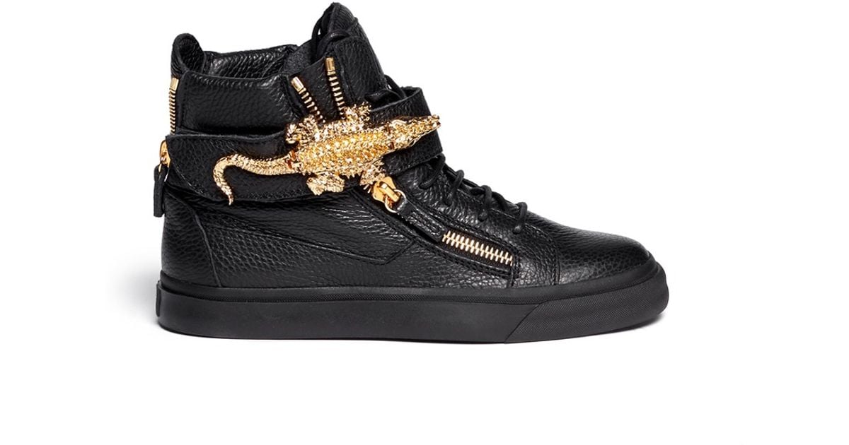Giuseppe Zanotti London Alligator Leather Sneakers in Black | Lyst