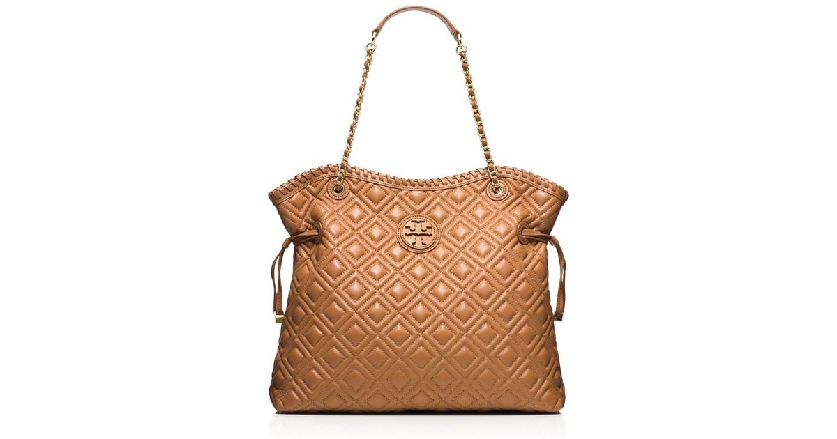 Tory Burch Marion Quilted Tote in Brown Lyst Canada