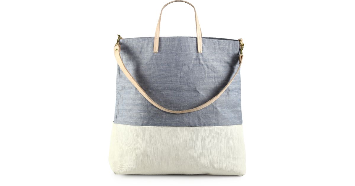 Clare V Matilde Canvas Tote In Gray Lyst
