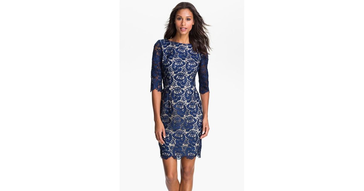 eliza j navy blue lace dress