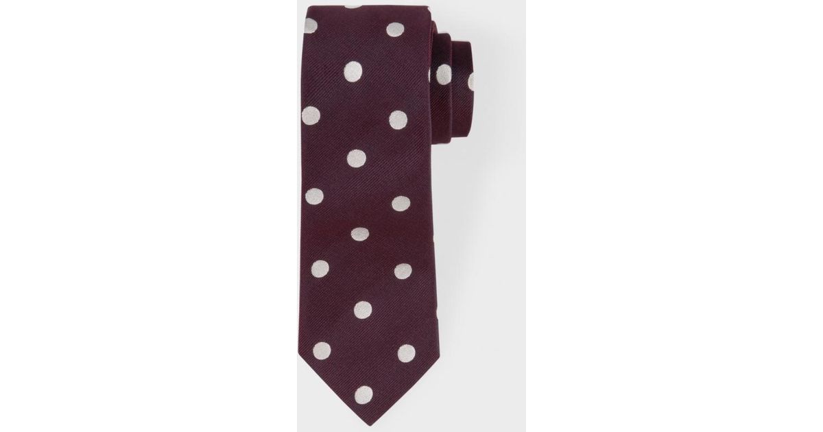 Paul Smith Men's Damson Polka Dot Narrow Silk Tie in Purple for Men - Lyst